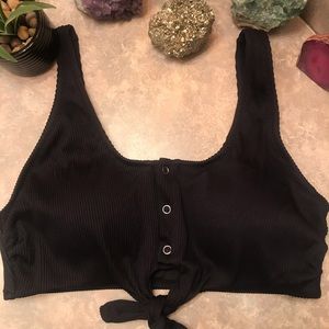 Black button/tie swim top☀️